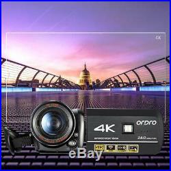 ORDRO AC3 4K Ultra 24MP DV 30X Zoom WIFI Night Vision Digital Video Camera Kit
