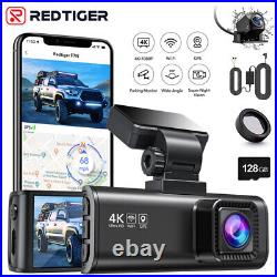 REDTIGER Dash Cam 4K Front and Rear Free 128GB Card, Hardwire kit, Polarizing Lens
