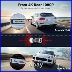 REDTIGER Dash Cam Front and Rear 4K, Touch Screen 3.18 Inch, With Hardwire Kit