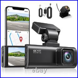 REDTIGER F7N Dash Cam Wifi Front and Rear 4K Dual Dash Camera Free Hardwire Kit