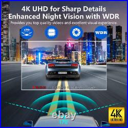 REDTIGER F7N Front and Rear 4K Dash Camera Free Hardwire Kit Dash Cam Wifi
