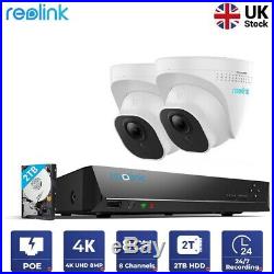 Reolink 4K 8MP HD PoE Security Camera DIY Kit 2x 8MP Outdoor Dome Camera 8CH NVR