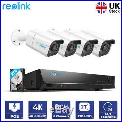Reolink 4K HD Security Camera System 8CH PoE NVR 4x8MP PoE Camera Kit RLK8-800B4