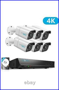 Reolink 4K HD Security Camera System 8CH PoE NVR 6 CAM 8MP Camera Kit RLK8-800B6