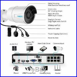 Reolink 4MP Security Camera System 8CH NVR 4x Wired PoE IP Camera Kit RLK8-410B4