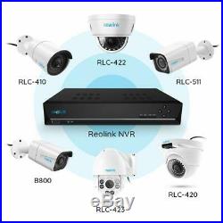 Reolink 4MP Security Camera System 8CH NVR 4x Wired PoE IP Camera Kit RLK8-410B4