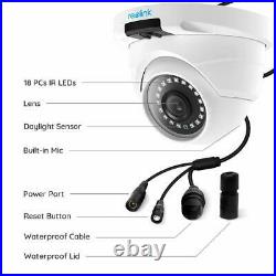 Reolink 8CH NVR 4MP PoE Home CCTV Security Camera System Kit Outdoor NightVision