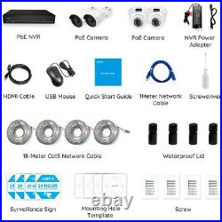 Reolink 8CH NVR Outdoor 4MP Security Camera System Kit Night Vision with 2TB HDD