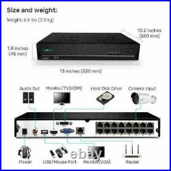 Reolink 8MP 4K 16CH PoE Security Camera System NVR Kit Audio Record RLK16-800B8