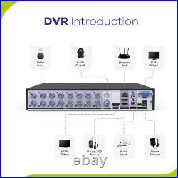 SANNCE 1080P CCTV Camera System 16CH Video DVR Night Vision Outdoor Security Kit