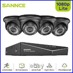 SANNCE 1080P CCTV System 4CH H. 264+ DVR Night Vision Outdoor Security Camera Kit