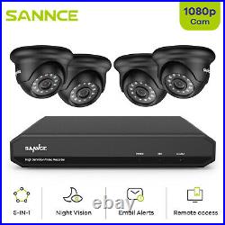 SANNCE 1080P CCTV System 4CH H. 264+ DVR Night Vision Outdoor Security Camera Kit
