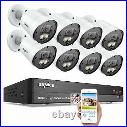 SANNCE 1080P CCTV System Full Color Warm 3500K Camera IR Home Security Kit IP66