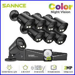 SANNCE 1080P Colorvu CCTV Camera System Outdoor Security Full Kit Night Vision