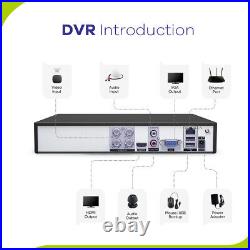 SANNCE 1080P Lite 4CH CCTV Camera System 2MP 5IN1 H. 265+ DVR IP66 Night Vision