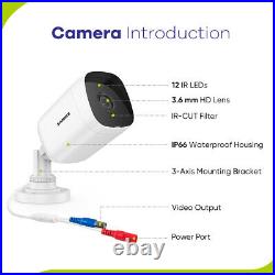 SANNCE 1080P Lite 8CH CCTV Camera System 2MP H. 264+ DVR Outdoor Night Vision Kit