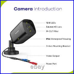 SANNCE 1080P Lite 8CH CCTV Security Camera System 5IN1 H. 264+ DVR Night Vision