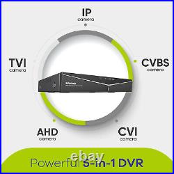 SANNCE 1080p CCTV Camera System 5MP Lite 8CH DVR Color Night Vision Security Kit