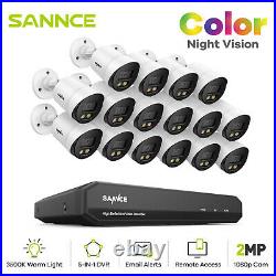 SANNCE 16CH H. 264+DVR HD 1080P Color CCTV Outdor Camera Home Security System Kit