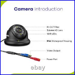 SANNCE 3000TVL CCTV Surveillance System 8CH 1080P Lite DVR Dome Security Camera
