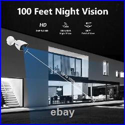 SANNCE 4CH 1080P DVR Outdoor Night Vision Home CCTV Security Camera System Kit