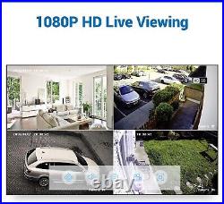SANNCE 4CH 1080P Home CCTV Camera System DVR Kits with 2 x cameras