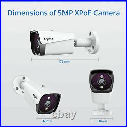 SANNCE 4 Channels 5MP POE CCTV Camera System Outdoor Home Security Kit H. 264+NVR