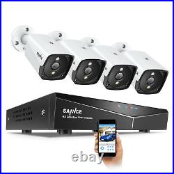 SANNCE 4 Channels 5MP POE CCTV Camera System Outdoor Home Security Kit H. 264+NVR