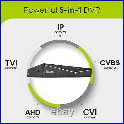 SANNCE 5MP CCTV Camera System 8CH H. 264+ DVR Night Vision IP66 Kit