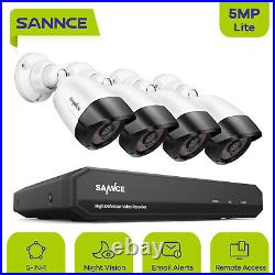 SANNCE 5MP CCTV Security System 8CH 5MP Lite DVR Outdoor Camera Night Vision Kit