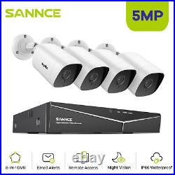 SANNCE 5MP CCTV Security System Camera 8CH H. 264+ DVR Outdoor Night Vision Kit