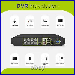 SANNCE 5MP CCTV Security System MIC Audio Camera 8CH H. 264+ DVR Night Vision Kit