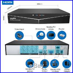 SANNCE 8CH Channel CCTV DVR Outdoor IR Cut Camera Security 1080P System Kit 1TB