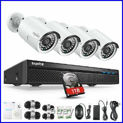 SANNCE CCTV 1080P POE System 8CH H. 264+NVR Surveillance Audio Camera Kit IP66 1T