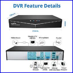 SANNCE CCTV 1080P System 4CH DVR Night Vision Full Color Warm Light Security Kit