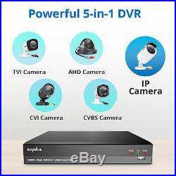 SANNCE CCTV 1080P System 4CH DVR Night Vision Full Color Warm Light Security Kit
