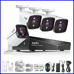 SANNCE CCTV 5MP PoE System 4CH H. 264+ NVR IP Metal Camera Security Kit IR Email