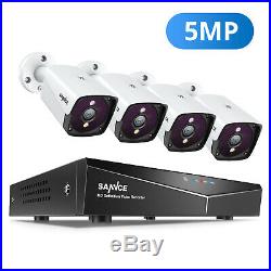 SANNCE CCTV 5MP PoE System 4CH H. 264+ NVR IP Metal Camera Security Kit IR Email