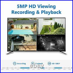 SANNCE CCTV Audio 5MP Camera System 8CH H. 264+NVR Home Surveillance PoE Kit 1TB