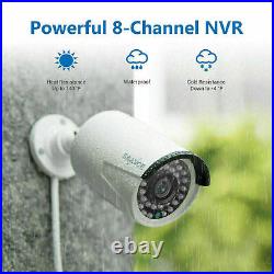 SANNCE CCTV Audio 5MP Camera System 8CH H. 264+NVR Home Surveillance PoE Kit 1TB