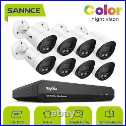 SANNCE CCTV Full Color Camera 1080P System 8CH DVR Home Surveillance Kit IP66 UK