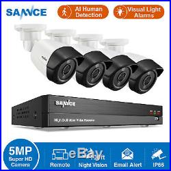 SANNCE HD 8CH 1080P 5MP Lite DVR AI Human CCTV Home Security Camera System Kit