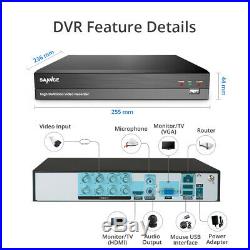 SANNCE HD 8CH 1080P 5MP Lite DVR AI Human CCTV Home Security Camera System Kit