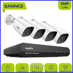 Sannce 5mp Cctv Camera System Audio Record 8ch H. 264+ Dvr 100ft Night Vision Kit