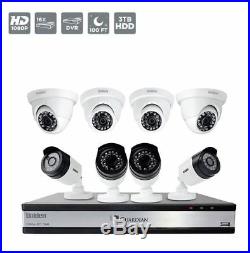 Security Camera System 16 Channel 8 Cam 1080p 3TB HD KIT Night Vision Outdoor US