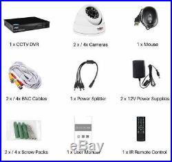 Smart 1TB/2TB 4 CH 1080P HD CCTV System DVR Video Recorder Outdoor Dome Cameras
