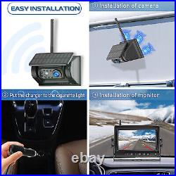 Solar Power Wireless Rear View Reverse 1080P Camera 7 Monitor Kit For Truck Bus