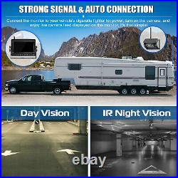 Solar Power Wireless Rear View Reverse 1080P Camera 7 Monitor Kit For Truck Bus