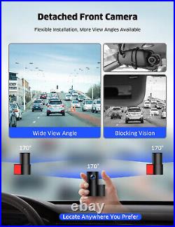 TOGUARD 11'' Dash Cam Front + Rear Car Rear View Mirror Dash Camera Night Vision