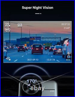 TOGUARD 4K Dual Dash Cam UHD 2160P+1080P Front and Rear Car Camera Night Vision